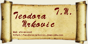 Teodora Mrković vizit kartica
